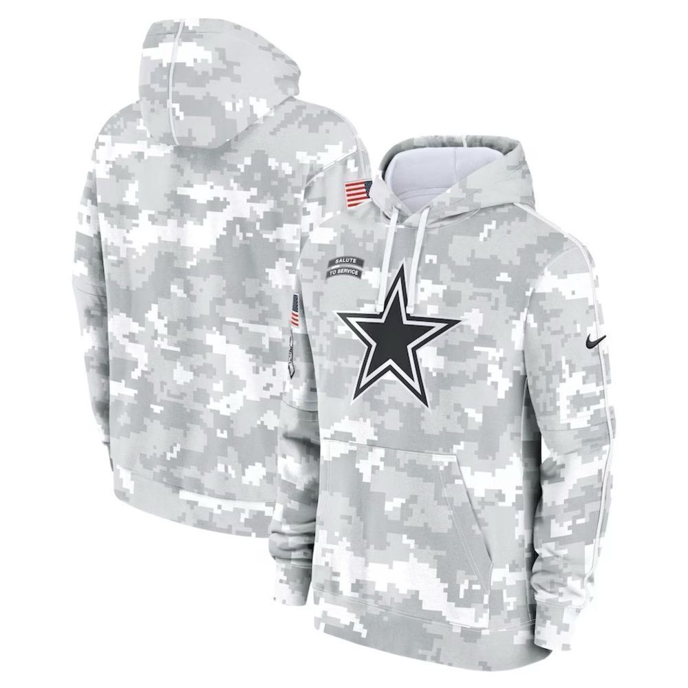 Nike Dallas Cowboys 2024 Salute to Service Hoodie Camo Pullover